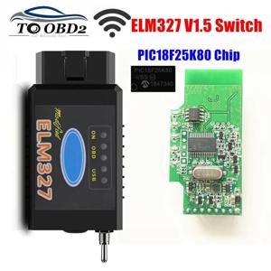 HS-CAN/MS-CAN ELM327 V1.5 스위치 PIC18F25K80 칩 지원 BT/WIFI ELM 327 For Ford FORScan OBD2 차량 진단 스캐너
