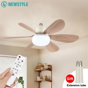 E26 E27 기본 가정용 LED 천장 팬 라이트 무선 원격 스마트 팬 라이트 42cm 52cm 천장 팬 룸 사무실 연구 주방