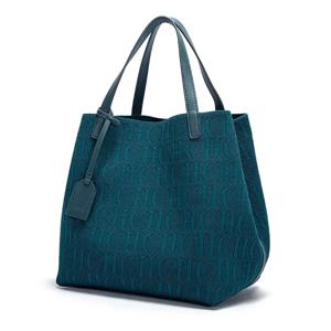 CHCH 토트 백 새로운 대용량 블랙 심플 니트 쇼핑백 27*20*28cm