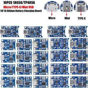 10PCS 마이크로/타입-C/미니 USB 5V 1A 18650 TP4056 리튬 배터리 충전기 모듈 보호 기능이 있는 충전 보드 이중 기능 XZG