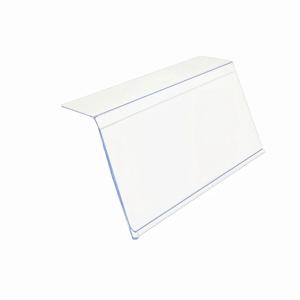 50pcs 7자형 플라스틱 PVC 선반 데이터 스트립 상품 가격표시기 표시판 라벨 카드 홀더 접착 테이프 슈퍼마켓