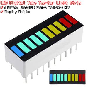 1~10Pcs 10 그리드 디지털 세그먼트 LED 라이트 바 슈퍼 밝은 2 빨간색 + 3 노란색 + 4 녹색 + 1 파란색 빛 플랫 튜브 B10BRYGB