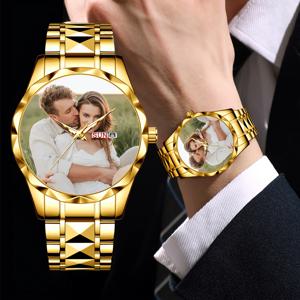 맞춤형 이미지가 있는 커스터마이징 가능한 시계: 세련되고 우아한 남성용 팔찌 시계 Reloj Mujer Reloj Hombre