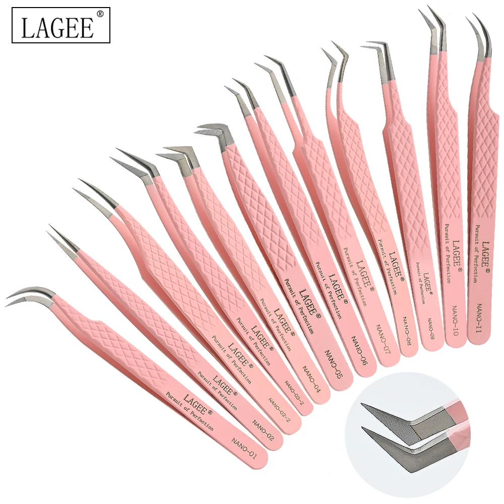LAGEE 파이버 팁 속눈썹 연장 핀셋 볼륨 분리 정밀 속눈썹 핀셋 나노 기술 눈썹 from Nagaraku 메이크업
