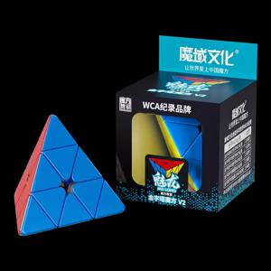 MoYu Meilong Pyraminx V2 3x3x3 피라미드 매직 큐브 MoFangJiaoShi 3x3 탄소 섬유 마카롱 큐보 스티커 Magico 퍼즐 큐브 선물