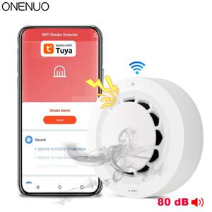 ONENUO 투야 와이파이 연기 감지기, 광전 센서, 화재 경보, 가정 주방 보안 시스템, 스마트 라이프 앱으로 작동