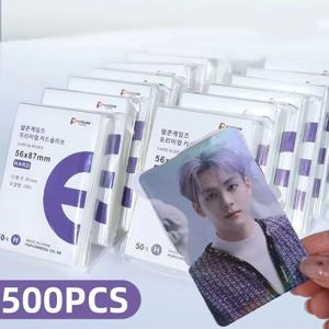 1-500Pcs 프리미엄 HD 투명 Kpop 아이돌 카드 보호 슬리브 앨범 사진 방수 보호기 게임 카드 홀더 56x87mm