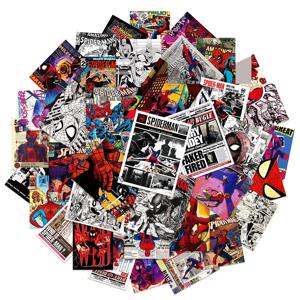 50PCS 마블 어벤저 스 슈퍼 영웅 스파이더 맨 스티커 데칼 DIY 자동차 스케이트 보드 노트북 컵 어린이 장난감을위한 방수 스티커