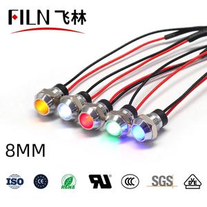 FILN 8mm 소켓 헤드 방수 12v 24v 220v 110v 주방 장비 파일럿 램프 Led 표시 등 와이어