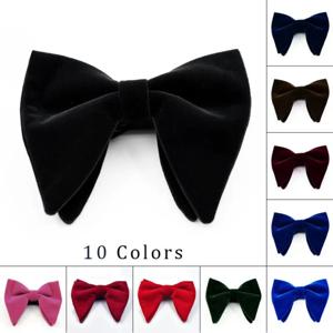 남성용 대형 나비 넥타이 솔리드 벨벳 Bowtie 웨딩 파티 턱시도 조절 가능한 넥타이 빅 보우 타이
