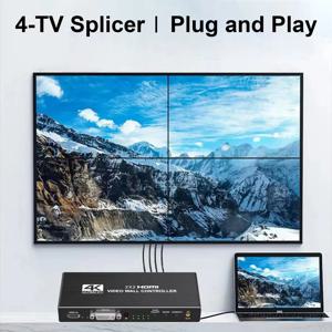 비디오 월 컨트롤러, 1080P, 4K DVI, HDMI 비디오 월 프로세서, TV 비디오 분배기, 1x2, 1x4, 1x3, 2x1, 3x1, 4x1 멀티 스크린 프로세서, 2X2