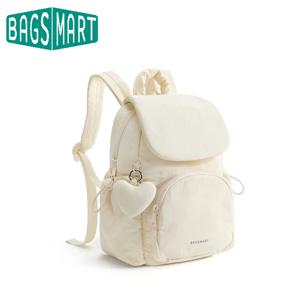 BAGSMART 귀여운 배낭 미니 여성용 배낭 십대 소녀를위한 캐주얼 솔리드 컬러 책가방 경량 휴대용 캐주얼 가방