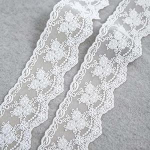 (1야드/롤) 폭 8cm 부드러운 면사 자수 레이스 드레스 디자인 수제 DIY와 함께 사용