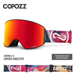 COPOZZ 남녀공용 마그네틱 스키 고글, UV400 보호, 김서림 방지 스키 안경, 퀵 체인지 렌즈, 스노보드 고글, 두 가지 옵션