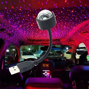 LED 별이 빛나는 하늘 공 USB 야간 조명 프로젝터 분위기 램프 사운드 활성화 RGB 회전 장식 램프 파티 크리스마스