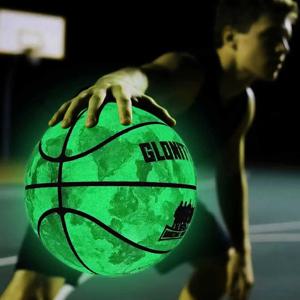 남성 여성을위한 빛나는 녹색 농구, 공식 크기 5/6/7 부드러운 복합 가죽 In & Outdoor Street Luminous Ball Night Use Game