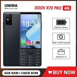 DOOV R70 Pro 4G 터치스크린 키패드 휴대폰, 16MP 카메라, 4.0인치, 6GB+128GB, 2120mAh 스마트폰, Whatsapp, 히브리어 키보드 지원