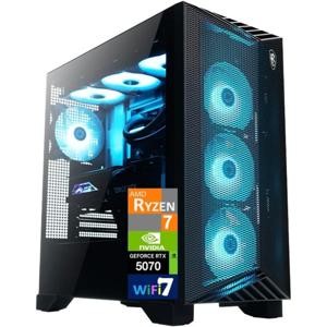 AI 게이밍 데스크탑 PC (라이젠 7 9700X, 지포스 RTX 5070 12GB GDDR7, 32GB DDR5, 4TB PCIe SSD, RGB 팬, 360mm AIO, 75)