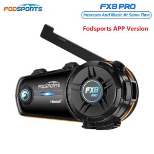 Fodsports FX8 Pro 오토바이 인터콤 블루투스 헬멧 헤드셋 BT 인터폰, 10명 라이더 2000M, Fodsports 앱
