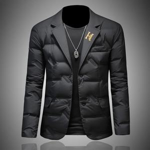 탑 그레이드 맨 다운 재킷 2025 겨울 남성 비즈니스 캐주얼 클래식 정장 칼라 90% 화이트 오리 다운 코트 따뜻한 파카 유지