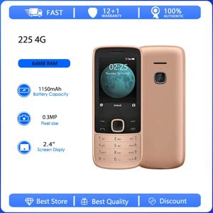오리지널 리퍼비시 225 4G 2020 듀얼심 언락 블루투스 휴대폰 러시아어 아랍어 히브리어 키보드 핀란드 제조