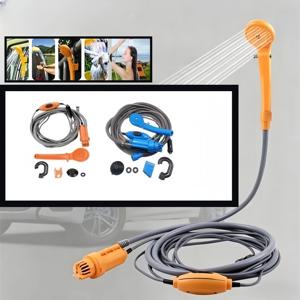 12V 차량용 샤워 키트 휴대용 고압 세척기 시거잭 플러그 포함 야외 캠핑 세척 도구