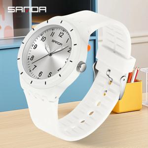 SANDA 새로운 9075 패션 학생 쿼츠 시계 간단한 방수 실리콘 스트랩 야간 조명 남성과 여성 학생 쿼츠 시계