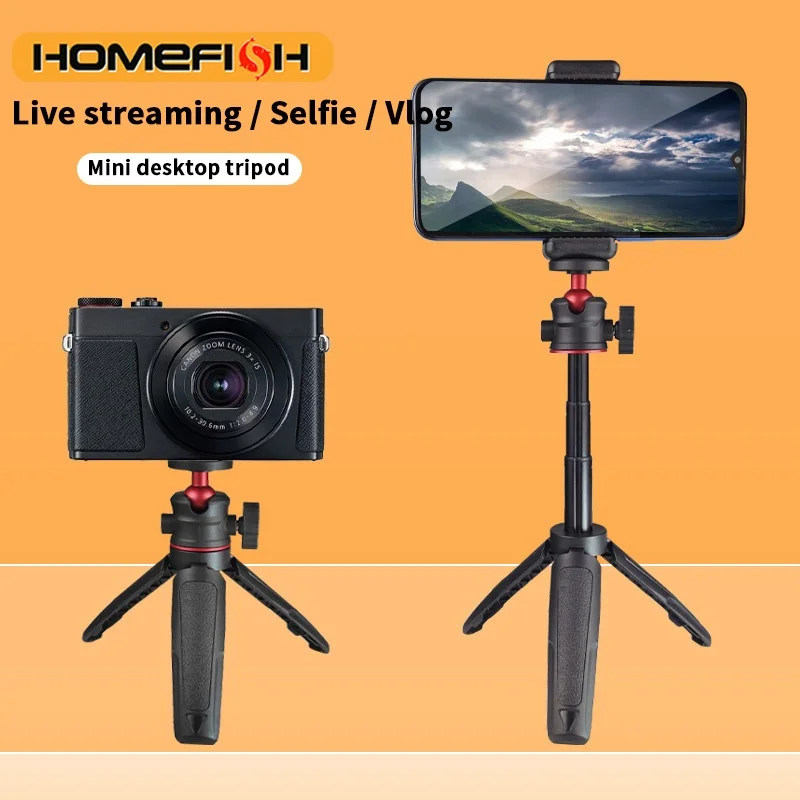 DSLR 카메라, 휴대폰, 데스크탑용 휴대용 확장형 삼각대. 라이브 스트리밍을 위한 핸들.