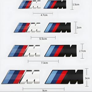 BMW M M3 M5 M6 X3 E46 E90 F30 G20 E36 45mm 55mm 73mm 90mm 자동차 M 로고 펜더 사이드 엠블럼 리어 트렁크 배지 스티커 액세서리