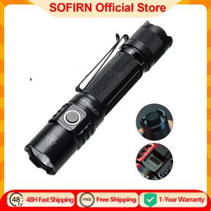 Sofirn SP35T 3800lm 전술 21700 손전등 강력한 LED 라이트 USB C 충전식 토치, 듀얼 스위치 전원 표시기 ATR