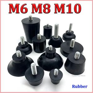 나사가있는 고무 조절 식 피트 패드 M6 M8 M10 테이블 의자 Balck 레벨링 발 패드 가구 다리 충격 방지 보호