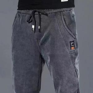 2024 새로운 한국어 패션 여름 얇은 느슨한 청바지 망 Drawstring 바지 골프 조깅 청바지 남자 일본 streetwear 하렘 바지