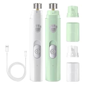 USB 충전식 전기 강아지 발톱 그라인더, 작은 동물부터 큰 동물까지 사용 가능한 무통증 애완동물 발톱깎이(폴리셔 휠 포함)