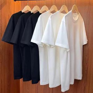 여름 남성 티셔츠 면 상의 여성 단색 무지 티셔츠 O넥 라운드 칼라 반팔 커플 화이트 티셔츠 의류