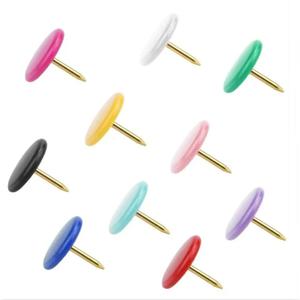 100pcs 컬러 푸시 핀 장식 다기능 플랫 헤드 압정 핀 벽 장식 압정 사진 핀 사무실 학교