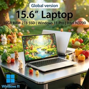 2026 셀레스티얼 슬릭 노트북 15.6인치 16GB 램 2TB SSD 인텔 N3700 고급 게이밍 PC 1920*1080 디스플레이 이국적인 사무실/학습용 모듈