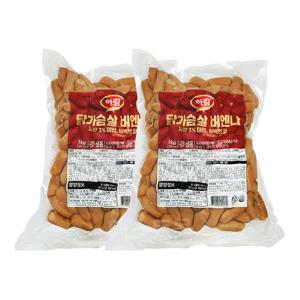하림 닭가슴살 비엔나 1kg 2개