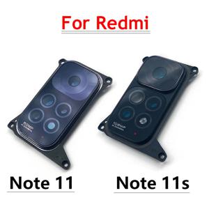 Xiaomi Redmi Note 11S 11 Global 4G Adhensive 용 새 후면 후면 카메라 유리 렌즈 원형 커버 프레임