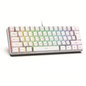 새로운 휴대용 유선 미니 기계식 키보드 K61 미니 키보드 유선 61키 팬텀 RGB, 블랙 화이트 레드 레드/블루 스위치