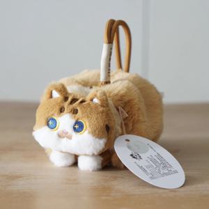오리지널 귀여운 고양이 자수 동전 지갑 플러시 고양이 꽃 고양이 빵 크로스백 작은 선물