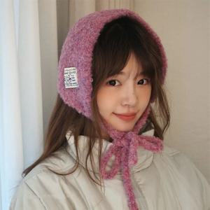 패션 한국 스타일 울 스트랩 이어머프 단색 방풍 니트 귀덮개 귀 보호 두꺼운 따뜻한 이어랩스 가을용