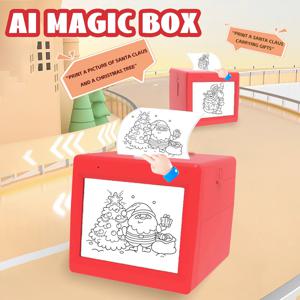AI 매직 박스 음성 제어 휴대용 HD 스크린 프린터 어린이 선물용 그림 인쇄 장난감 WIFI 안드로이드 iOS 열전사 프린터