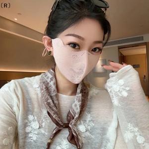 〔R〕레이스 자외선 차단 마스크 우아한 여름 야외용 경량 통기성 3D 페이스 마스크 남녀공용 데일리 패션 액세서리
