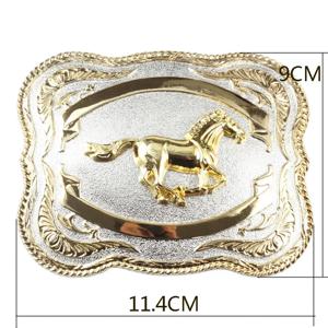 남자를 위한 황금 말 벨트 버클 슈퍼 빅 더블 컬러 3.8cm 가죽 벨트 버클