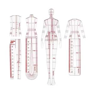 4 Pcs 패션 일러스트레이션 눈금자 일러스트레이션 드로잉 템플릿 패턴 템플릿 제도 양재 의류 새 디자이너