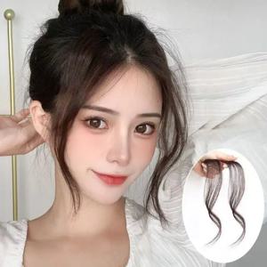 여성용 롱 사이드 에어뱅 가발, 중간 가르마 시뮬레이션 헤어, 앞머리 클립형 웨이브 곱슬머리, 앞머리 연장