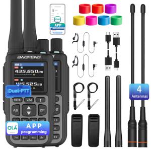 2개/팩 BAOFENG UV-5R 미니-5 에어밴드 수신 VHF UHF 듀얼 밴드 송수신 FM 아마추어 햄 VOX 무전기 2200mAH