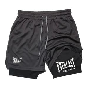 EVERLAST 남성용 압축 체육관 반바지 압축 스포츠 바지 편안한 패션 더블 레이어드 빠른 건조 농구