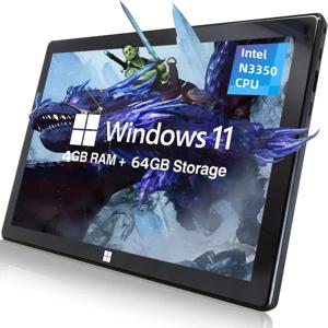 타입-C 10.1인치 윈도우 11 태블릿 인텔 N3350 쿼드 코어 CPU 4GB 램 64GB 롬 1920 X 1200 IPS 듀얼 카메라 1개 USB 3.0 HD-MI