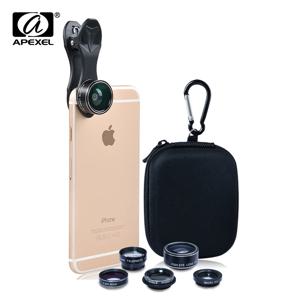 APEXEL 광학 휴대 전화 렌즈 Fisheye 와이드 앵글 매크로 텔레 CPL 필터 렌즈 전화 카메라 클립 렌즈 아이폰에 대한 모든 스마트 폰